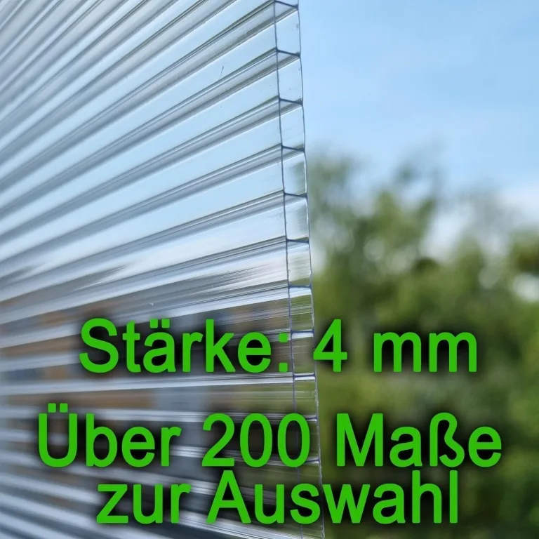 AtHaus® Polycarbonat Hohlkammerstegplatten | Zuschnitt nach Maß | 995 x 595 mm | 4 mm Stärke | UV-beständig, wetterfest & transparent | Stoßfeste Doppelstegplatte als Gewächshausplatte – Bild 3