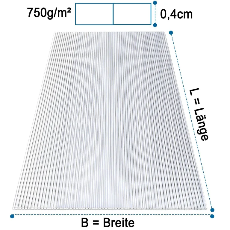 AtHaus® Polycarbonat Hohlkammerstegplatten | Zuschnitt nach Maß | 1500 x 610 mm | 4 mm Stärke | UV-beständig, wetterfest & transparent | Stoßfeste Doppelstegplatte als Gewächshausplatte – Bild 2