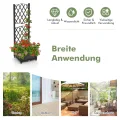 GOPLUS Blumenkasten mit Rankgitter, Hochbeet mit Spalier für Kletterpflanzen & Topfpflanzen, Tiefes Pflanzbeet mit Drainagelöchern für Balkon, Hinterhof & Garten (Braun, 40 x 40 x 122 cm) - Thumbnail 7
