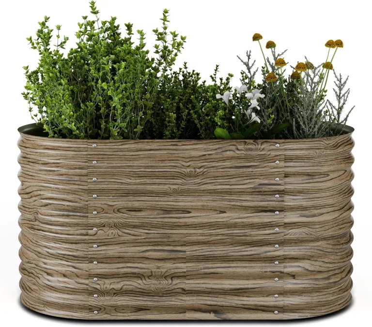 blumfeldt Hochbeet, Großes Kräuterbeet Einfacher Aufbau, Garten & Balkon, Freistehendes Gemüsebeet für Blumen, Obst & Gemüse, aus Metall, Gartenbeet 160 x 80 x 80 cm, Grau – Bild 9