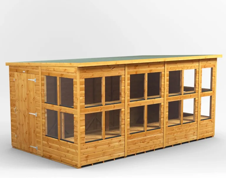 Powersheds Hochwertige Grad Pultdach Holz-Gewächshaus mit Sicherheitsfunktionen, PVC-Fensterbänke, Tür & Fenster anpassbar, aus 12 mm extra dickem Gradsholz & gehärtetem Glas – Bild 7
