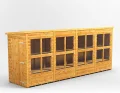 Powersheds Hochwertige Grad Pultdach Holz-Gewächshaus mit Sicherheitsfunktionen, PVC-Fensterbänke, Tür & Fenster anpassbar, aus 12 mm extra dickem Gradsholz & gehärtetem Glas - Thumbnail 3
