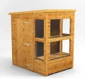 Powersheds Hochwertige Grad Pultdach Holz-Gewächshaus mit Sicherheitsfunktionen, PVC-Fensterbänke, Tür & Fenster anpassbar, aus 12 mm extra dickem Gradsholz & gehärtetem Glas - Thumbnail 1