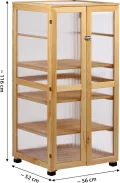 dobar® Großer Anzuchtschrank Dome aus Holz - Gewächshaus mit 4 Ablagen für Innen- und Außenbereich - Treibhaus mit Deckel und Türen - 56 x 52 x 116 cm - Natur - Thumbnail 2