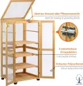 dobar® Großer Anzuchtschrank Dome aus Holz - Gewächshaus mit 4 Ablagen für Innen- und Außenbereich - Treibhaus mit Deckel und Türen - 56 x 52 x 116 cm - Natur - Thumbnail 3