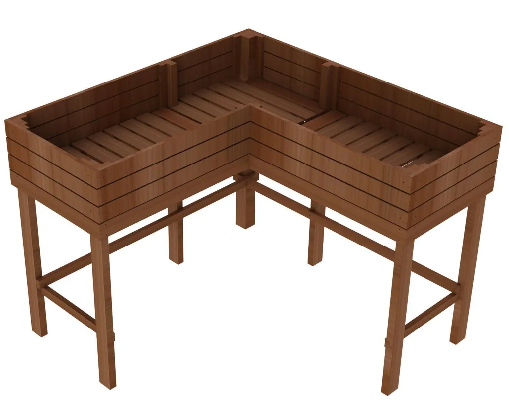 matrasa Eckhochbeet aus Fichtenholz - Hochbeet in L-Form für Kräuter & Gemüse 120x120x90cm
