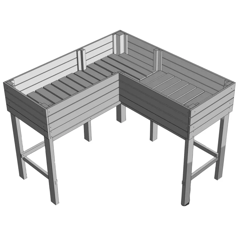 matrasa Eckhochbeet aus Fichtenholz - Hochbeet in L-Form für Kräuter & Gemüse 120x120x90cm – Bild 5
