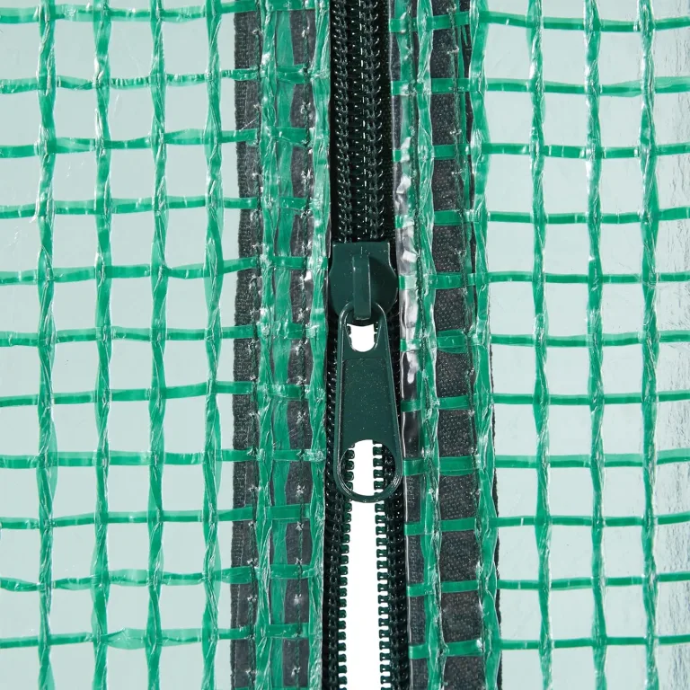 Relaxdays Tomaten Gewächshaus, HBT: 154 x 152 x 50 cm, Eisen & PE-Gitterfolie, stabiles Foliengewächshaus Garten, grün – Bild 8