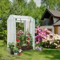 RELAX4LIFE Gewächshaus Klein, Tomatengewächshaus Winter Pflanzenschutz Foliengewächshaus, Tomatenhaus mit Bodennägel für Gemüse Blumen Balkon Garten (100 x 81 x 150 cm, Transparent) - Thumbnail 2