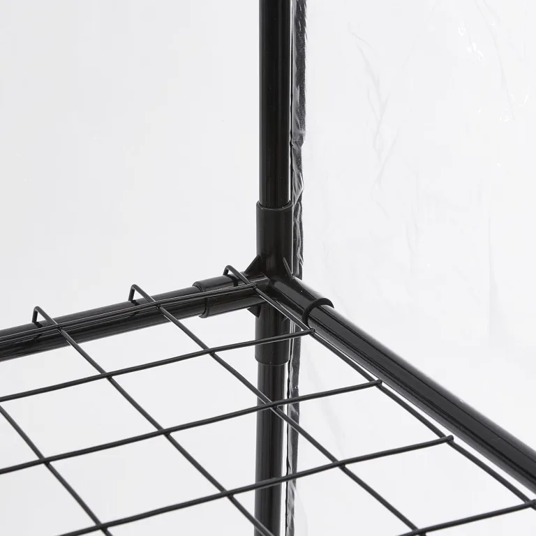 Relaxdays Gewächshaus Balkon, HBT: 193 x 58 x 36 cm, 5 Etagen, Eisen & PVC-Folie, Foliengewächshaus, transparent/schwarz – Bild 8