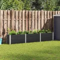vidaXL Garten Hochbeet Pflanzkasten Gemüsebeet Blumenbeet Pflanzbeet Kräuterbeet Gartenbeet Blumenkasten Witterungsbeständig 300x50x54cm WPC Grau - Thumbnail 3