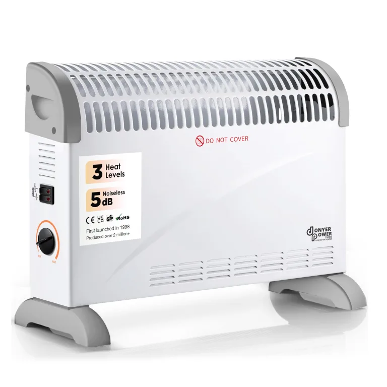 DONYER POWER 2KW Konvektor mit Thermostat – Leise – Wandmontage | 3 Heizstufen (750W/1250W/2000W) – Leiser Betrieb – Stand- & Wandmontage – Sofort einsatzbereit – Bild 10