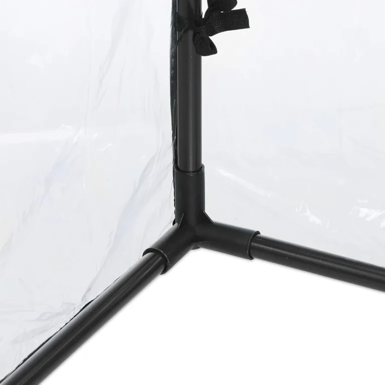 Relaxdays Tomatengewächshaus, PVC-Folie, HBT 150 x 100 x 50 cm, begehbar, Foliengewächshaus mit Tür, transparent/schwarz – Bild 8