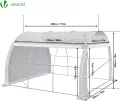 VOUNOT® Gewächshaus Foliengewächshaus, Seitenwände Aufrollbar Winterfest, Tomatenhaus Folientunnel, 3x2x2m 6m², Weiß - Thumbnail 3