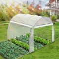 VOUNOT® Gewächshaus Foliengewächshaus, Seitenwände Aufrollbar Winterfest, Tomatenhaus Folientunnel, 3x2x2m 6m², Weiß - Thumbnail 4