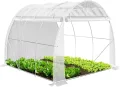 VOUNOT® Gewächshaus Foliengewächshaus, Seitenwände Aufrollbar Winterfest, Tomatenhaus Folientunnel, 3x2x2m 6m², Weiß - Thumbnail 1