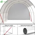 VOUNOT® Gewächshaus Foliengewächshaus, Seitenwände Aufrollbar Winterfest, Tomatenhaus Folientunnel, 3x3x2m 9m², Weiß - Thumbnail 8