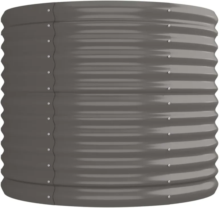 vidaXL Hochbeet, Wetterfestes Hochbeet für Garten Balkon Terrasse, Kräuterhochbeet zum Selber Bauen, Pflanzkasten aus Metall, Verzinkter Stahl Grau – Bild 7