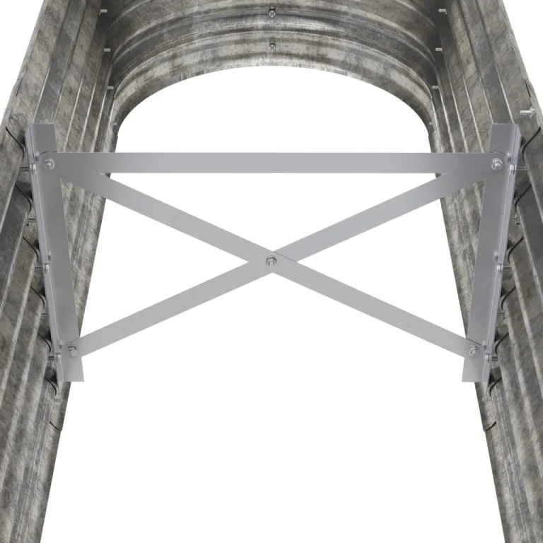 vidaXL Hochbeet, Wetterfestes Hochbeet für Garten Balkon Terrasse, Kräuterhochbeet zum Selber Bauen, Pflanzkasten aus Metall, Verzinkter Stahl Silbern – Bild 4