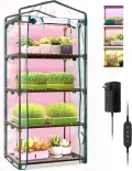 Mini-Gewächshaus mit Wachstumslicht, 4 Ebenen, dimmbar, 60 cm 15 W Pflanzenlicht für Zimmerpflanzen mit Timer von Bstrip - Thumbnail 1