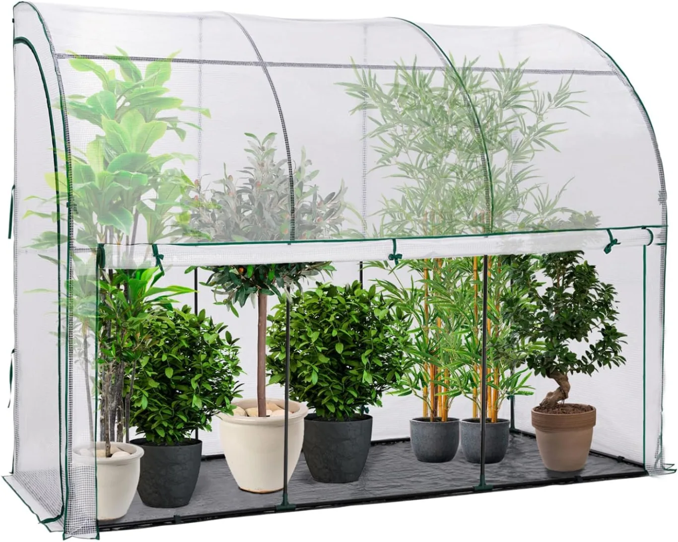 IDMarket - Wandgebautes Wintergewächshaus 300 x 80 x 160 cm mit doppelter Öffnung für Balkon und Terrasse - Bild 1