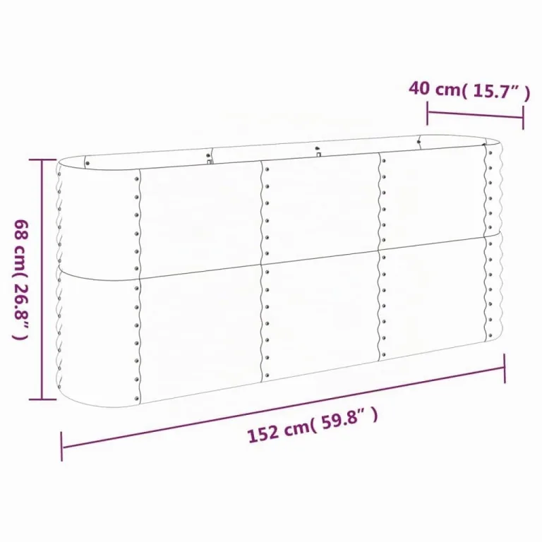 vidaXL Hochbeet, Wetterfestes Hochbeet für Garten Balkon Terrasse, Kräuterhochbeet zum Selber Bauen, Pflanzkasten aus Metall, Pulverbeschichteter Stahl Grün – Bild 3