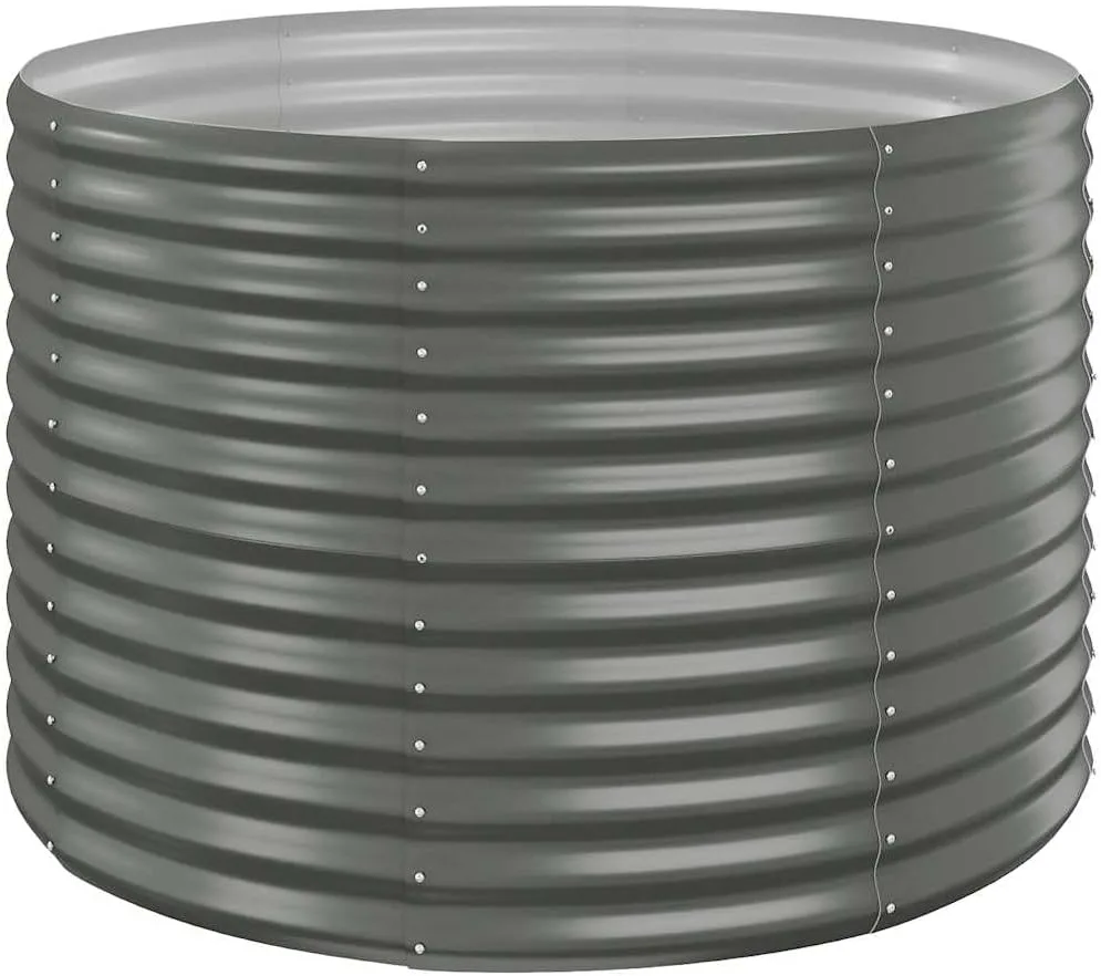 vidaXL Hochbeet, Wetterfestes Hochbeet für Garten Balkon Terrasse, Kräuterhochbeet zum Selber Bauen, Pflanzkasten aus Metall, Verzinkter Stahl Grau - Bild 1