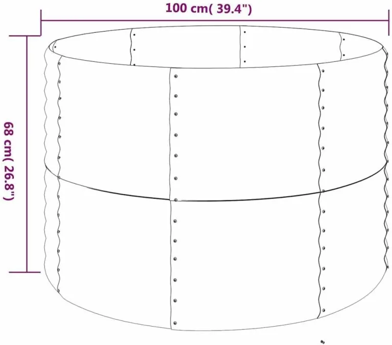 vidaXL Hochbeet, Wetterfestes Hochbeet für Garten Balkon Terrasse, Kräuterhochbeet zum Selber Bauen, Pflanzkasten aus Metall, Verzinkter Stahl Grau – Bild 6