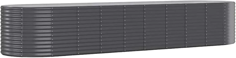 vidaXL Hochbeet, Wetterfestes Hochbeet für Garten Balkon Terrasse, Kräuterhochbeet zum Selber Bauen, Pflanzkasten aus Metall, Verzinkter Stahl Grau – Bild 9