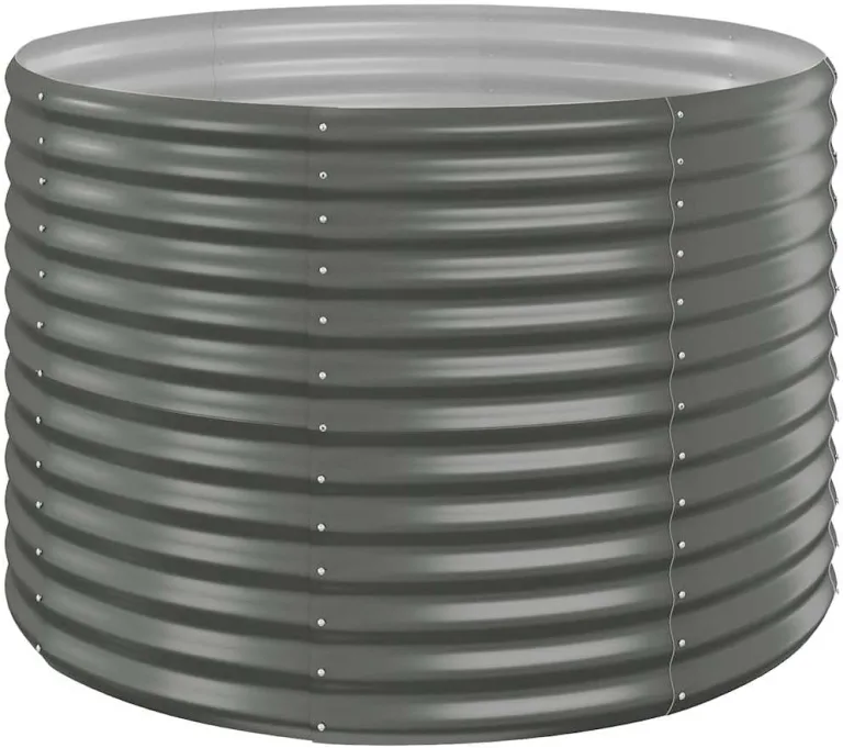 vidaXL Hochbeet, Wetterfestes Hochbeet für Garten Balkon Terrasse, Kräuterhochbeet zum Selber Bauen, Pflanzkasten aus Metall, Verzinkter Stahl Grau – Bild 2