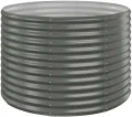 vidaXL Hochbeet, Wetterfestes Hochbeet für Garten Balkon Terrasse, Kräuterhochbeet zum Selber Bauen, Pflanzkasten aus Metall, Verzinkter Stahl Grau - Thumbnail 1