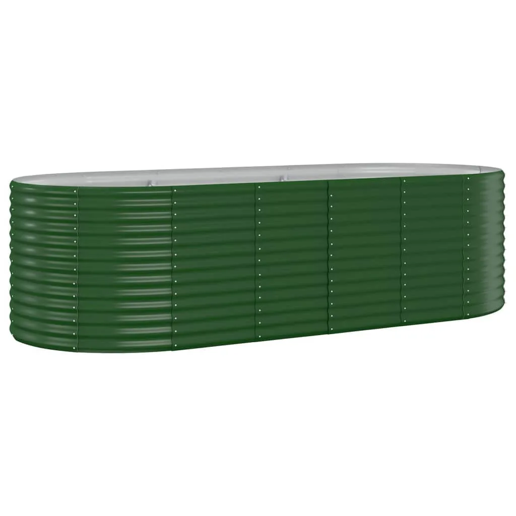 vidaXL Hochbeet, Wetterfestes Hochbeet für Garten Balkon Terrasse, Kräuterhochbeet zum Selber Bauen, Pflanzkasten aus Metall, Verzinkter Stahl Grün - Bild 1