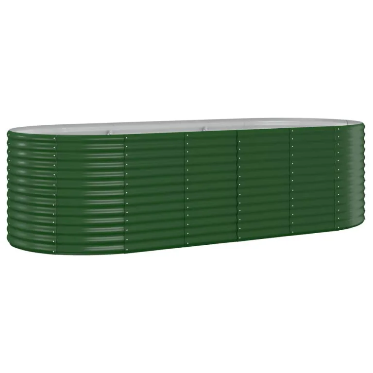 vidaXL Hochbeet, Wetterfestes Hochbeet für Garten Balkon Terrasse, Kräuterhochbeet zum Selber Bauen, Pflanzkasten aus Metall, Verzinkter Stahl Grün – Bild 1