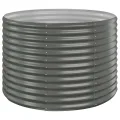 vidaXL Hochbeet, Wetterfestes Hochbeet für Garten Balkon Terrasse, Kräuterhochbeet zum Selber Bauen, Pflanzkasten aus Metall, Verzinkter Stahl Grün - Thumbnail 9