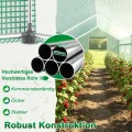 XMTECH Gewächshaus Foliengewächshaus 450x200x200cm Tomatengewächshaus für Gemüse Pflanzen, Obst, Garten, mit UV-beständige Gitternetzfolie und Fernster, Spitzdach, Grün - Thumbnail 4