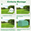 XMTECH Gewächshaus Foliengewächshaus 450x200x200cm Tomatengewächshaus für Gemüse Pflanzen, Obst, Garten, mit UV-beständige Gitternetzfolie und Fernster, Spitzdach, Grün - Thumbnail 6