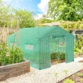 AufuN Gewächshaus Tomatengewächshaus 3x2x2m für Tomaten, mit Gitternetz und Fernster, Winterfest Treibhaus, Pflanzenhaus, Mehrweg,Schrägdach, Grün - Thumbnail 9