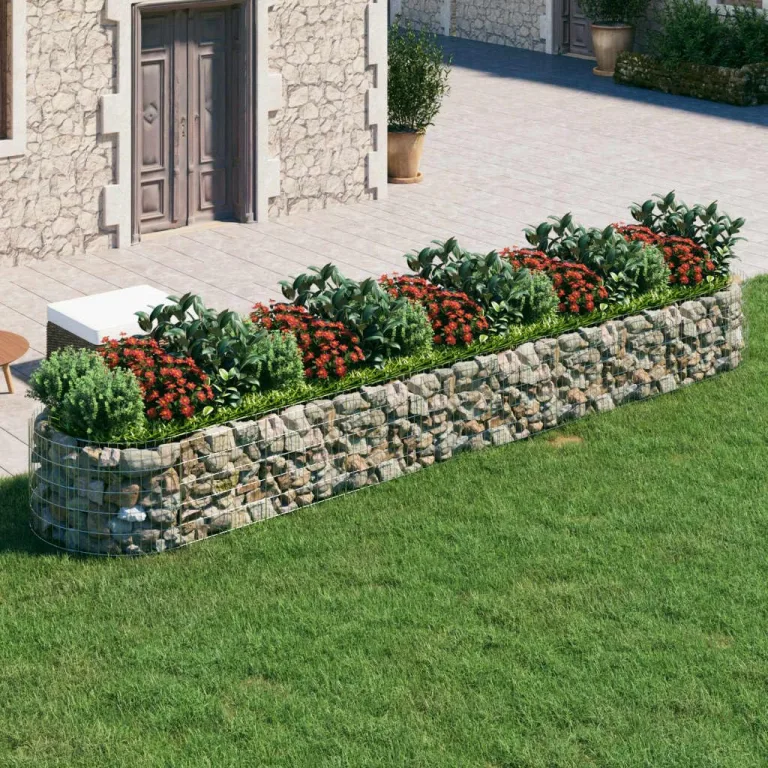 vidaXL Gabionen Hochbeet Steinkorb Pflanzkorb Gabionenkorb Pflanzkasten Pflanzkübel Pflanzbeet Garten Verzinktes Eisen 500x100x50 cm – Bild 2