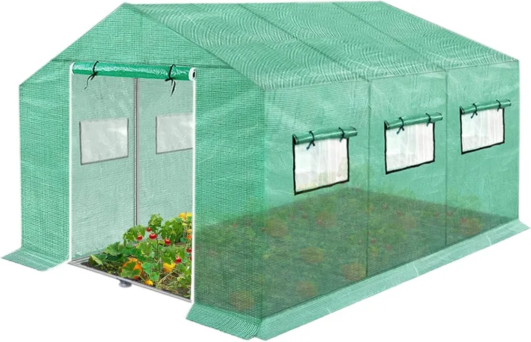 Gartengewächshäuser Gewächshaus Tomatenhaus Foliengewächshaus Folientunnel Treibhaus Folienzelt Frühbeet Gemüse Pflanzenhaus Gartenhaus mit Fenster für Garten Pflanze Grün 4,5x2x2m 9m² – Bild 1