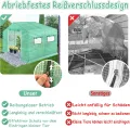Gartengewächshäuser Gewächshaus Tomatenhaus Foliengewächshaus Folientunnel Treibhaus Folienzelt Frühbeet Gemüse Pflanzenhaus Gartenhaus mit Fenster für Garten Pflanze Grün 4,5x2x2m 9m² - Thumbnail 4