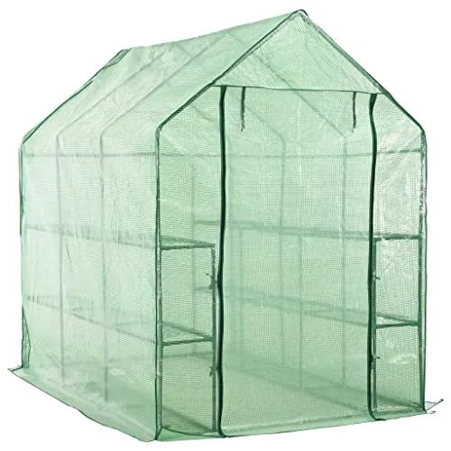 INLIFE Begehbares Gewächshaus mit 12 Regalen Stahl 143 x 214 x 196 cm – Bild 6