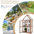 RELAX4LIFE 3 Etagen Hochbeet, Gewächshaus mit 3 Ablagen, Frühbeet aus Tannenholz & Polycarbonat, Pflanzenhaus für Garten Balkon Terrasse, 70,5 x 41 x 133,5 cm - Thumbnail 6