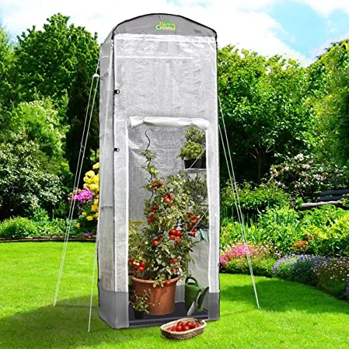 Bio Green Foliengewächshaus Patioflora 120 für Terrasse und Garten | Pflanzzelt ganzjährig einsetzbar | UV-beständig | 4 Belüftungsöffnungen | hohes Überwinterungszelt | L 120 x B 120 x H 300 cm – Bild 4