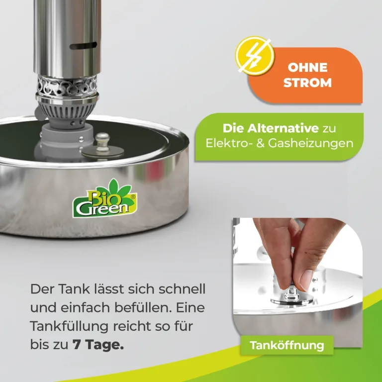 Bio Green Paraffin-Gewächshaus-Heizung WARMAX Power 5 aus Edelstahl | max. 300 Watt | für Gewächshäuser bis 4 m² | max. 7 Tage Brenndauer/Füllung – Bild 5