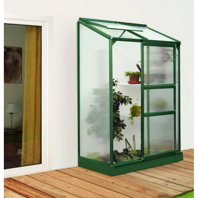 Gewächshaus Vitavia Ida 900 aus grünem Aluminium und Wabenpolykarbonat 4 mm, 69 x 131 x H 182 cm, Made in Germany – Bild 1