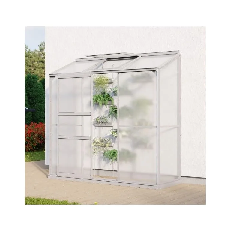 Gewächshaus Vitavia Ida 1300 aus eloxiertem Aluminium und Polycarbonat 4 mm, 69 x 193 H 182 cm Made in Germany