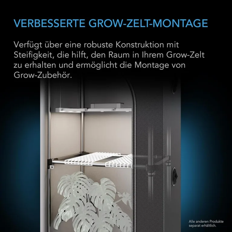 AC Infinity Schwerlast-Grow-Zelt-Montagestangen 60x60 cm, High Airflow CFM Kit Verhindert Einziehen der Wände, Trellis- und Zusatzbeleuchtungs-Montage für alle 60x60 cm Indoor-Grow-Zelte – Bild 2