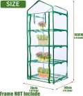 LATERN 4 Stufen Gewächshaus Ersatzabdeckung, 160cm x 70cm x 50cm Durchsichtiges PVC Abdeckung für Kleine Pflanzen mit Aufrollbarer Reißverschlusstür für Pflanzen Frostschutz (Rahmen Nicht enthalten) - Thumbnail 5