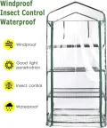 LATERN 4 Stufen Gewächshaus Ersatzabdeckung, 160cm x 70cm x 50cm Durchsichtiges PVC Abdeckung für Kleine Pflanzen mit Aufrollbarer Reißverschlusstür für Pflanzen Frostschutz (Rahmen Nicht enthalten) - Thumbnail 4