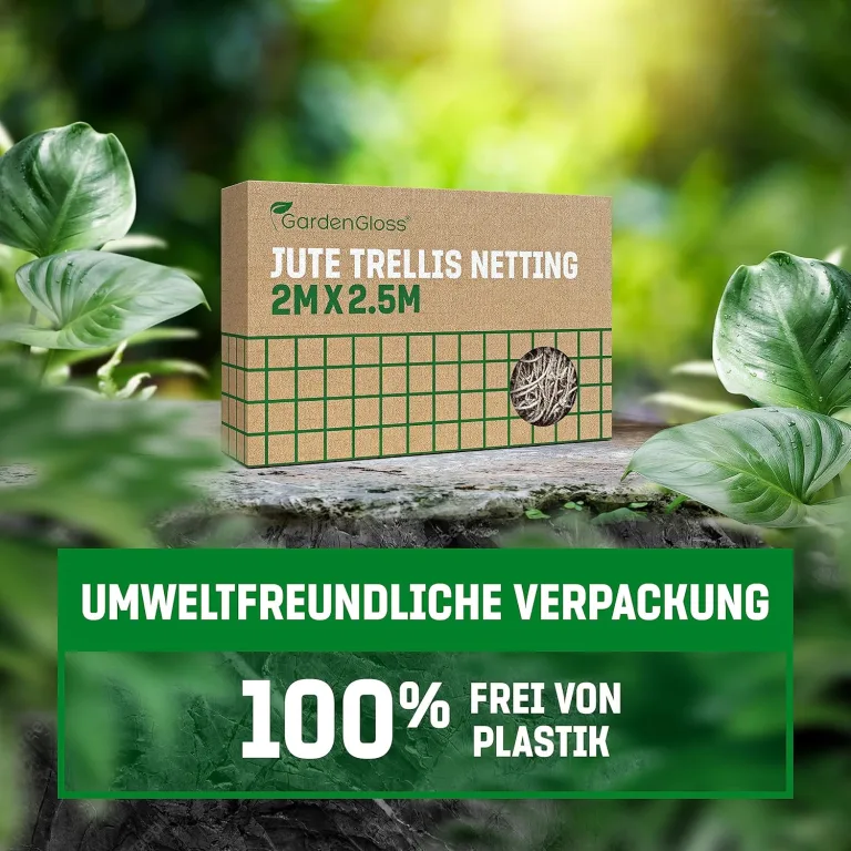 GardenGloss Jute Ranknetz Nachhaltig 100% Biologisch Abbaubar - Mit grosser Maschenweite für Gurken, Tomaten und Anderen Gemüsepflanzen - Rankhilfen für Kletterpflanzen – Bild 5
